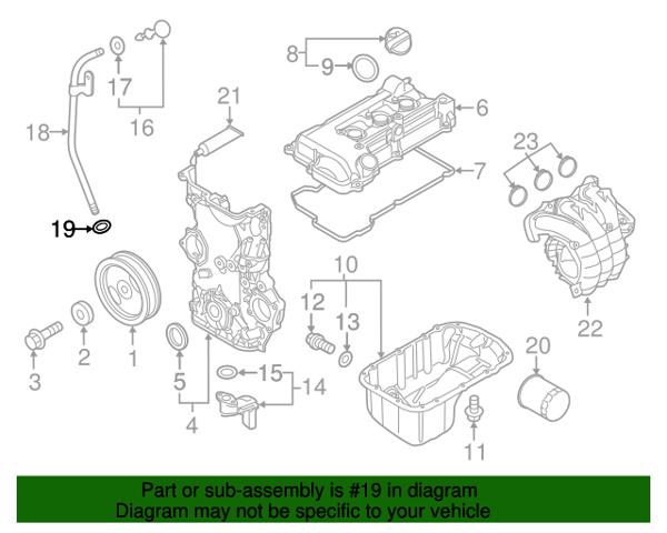Кільце ущільнювача направляючої щупа рівня масла двигуна MD075834 MITSUBISHI