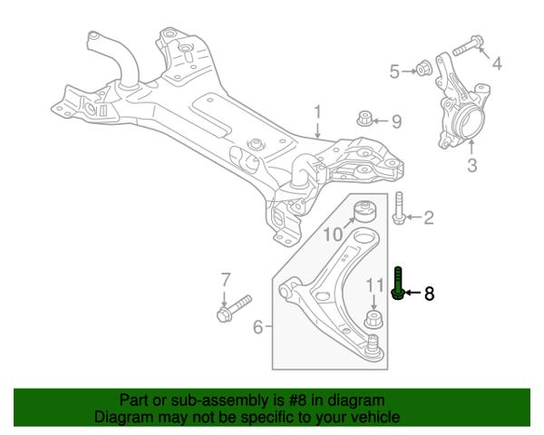 Болт переднього важеля, нижнього MU000611 MITSUBISHI