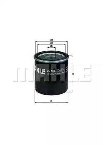 Масляний фільтр двигуна OC534 MAHLE