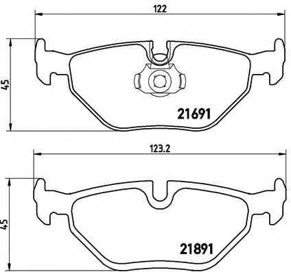 Задні гальмівні колодки P06023 BREMBO