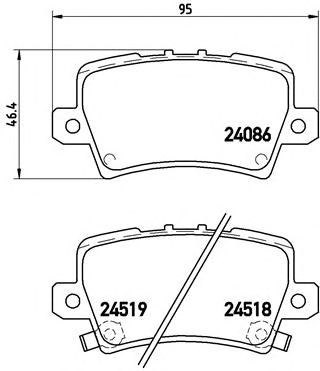 Задні гальмівні колодки P28038 BREMBO