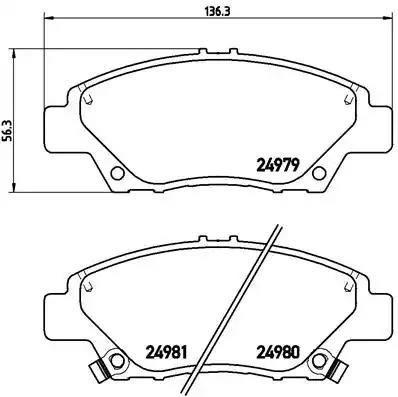 Колодки гальмівні передні, дискові P28050 BREMBO