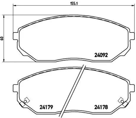 Колодки гальмівні передні, дискові P30019 BREMBO