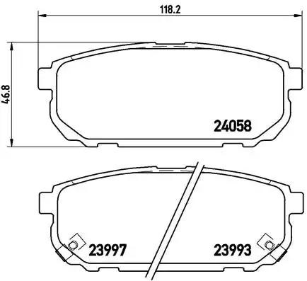 Задні гальмівні колодки P30023 BREMBO