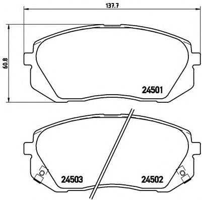 Колодки гальмівні передні, дискові P30039 BREMBO