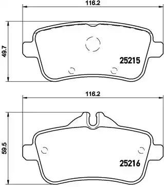 Колодки гальмівні задні, дискові P50100 BREMBO