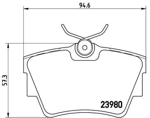 Комплект задніх колодок P59041 BREMBO