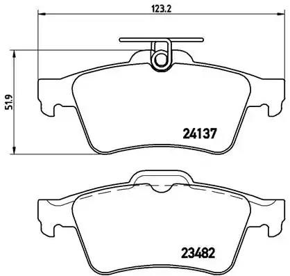 Колодки гальмові задні, дискові P59042 BREMBO