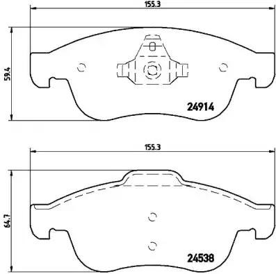 Колодки гальмівні передні, дискові P68050 BREMBO