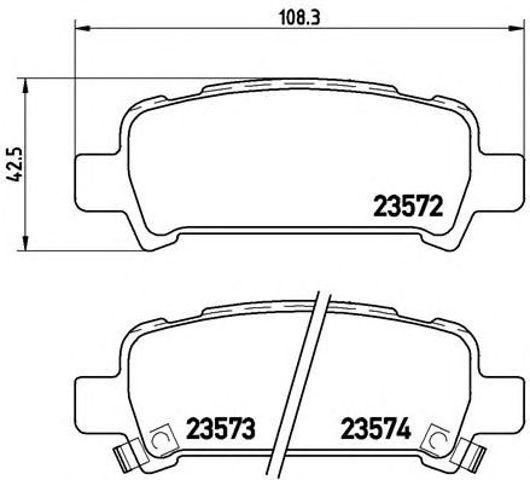 Колодки на гальмо задній дисковий P78011 BREMBO