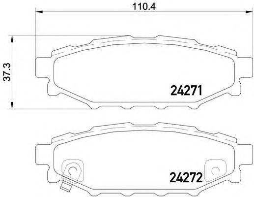Колодки гальмівні задні, дискові P78020 BREMBO