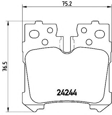 Комплект задніх колодок P83076 BREMBO