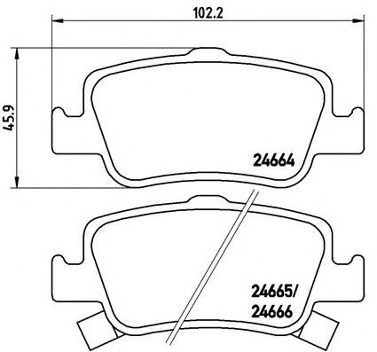 Комплект задніх колодок P83080 BREMBO
