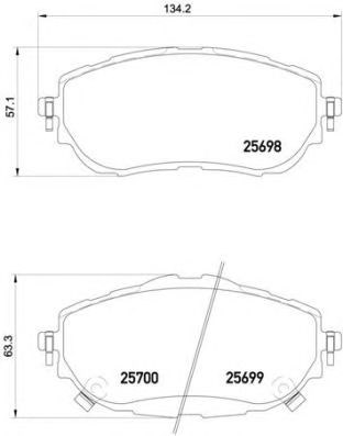 Колодки гальмівні дискові комплект P83150 BREMBO