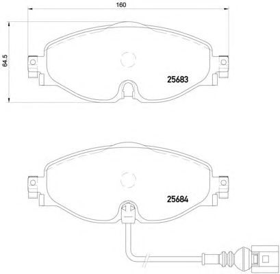 Передні гальмівні колодки P85126 BREMBO