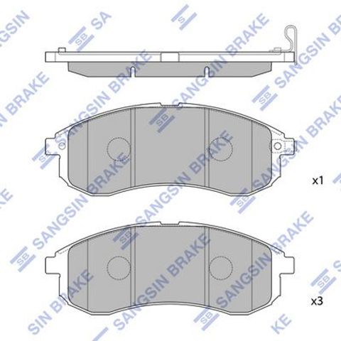 Передні гальмівні колодки SP1602 SANGSIN