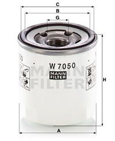 Фільтр масляний ДВЗ W7050 MANN