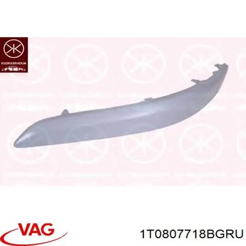 Молдинг переднього бампера, правий 1T0807718BGRU VAG