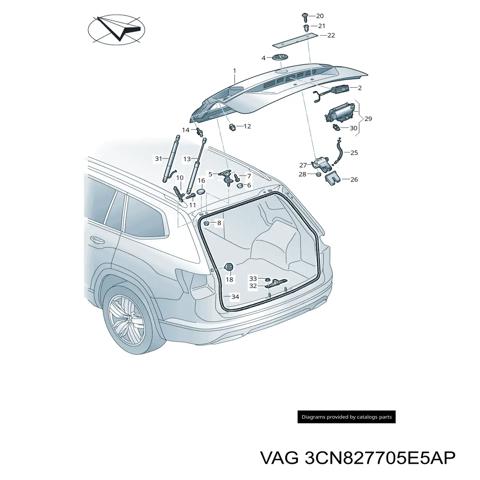 Ущільнювач багажника 3CN827705E5AP VAG