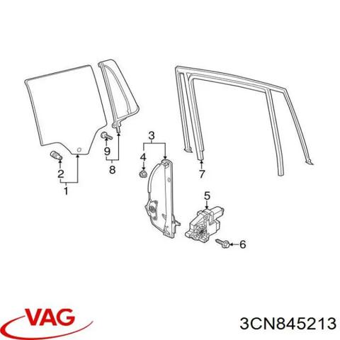 Задня кватирка ліва 3CN845213 VAG