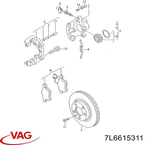 Захист гальмівного диска переднього 7L6615311 VAG