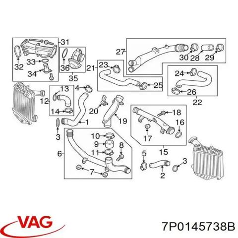 Шланг/патрубок інтеркуллера 7P0145738B VAG