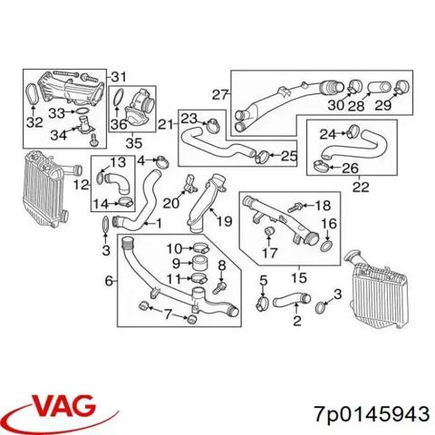 Шланг/патрубок интеркуллера 7P0145943 VAG