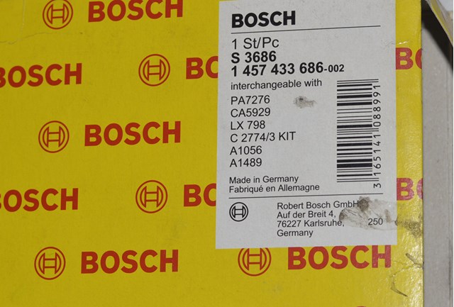 Автомобільний фільтр повітря 1457433686 BOSCH