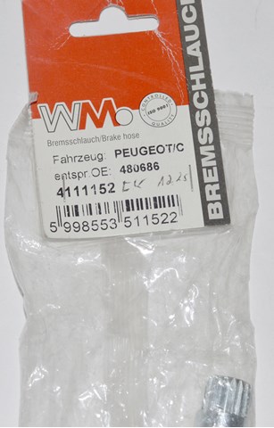 Шланг гальмівний задній 4111152 METZGER