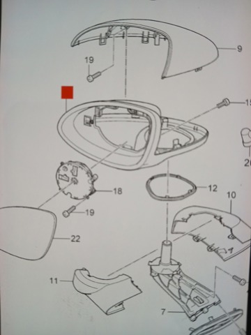 Праве бічне дзеркало 958731528109B9 PORSCHE