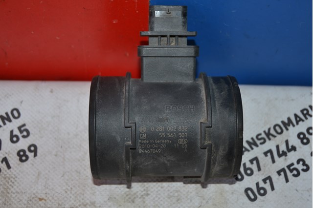 Датчик потоку (витрати) повітря, витратомір MAF - (Mass Airflow) 0281002832 BOSCH