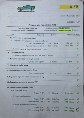 Система харчування двигуна 9676289780 PEUGEOT