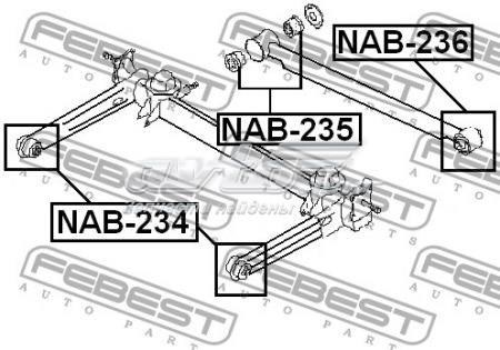 Сайлентблок тяги поперечної, задньої підвіски NAB236 FEBEST
