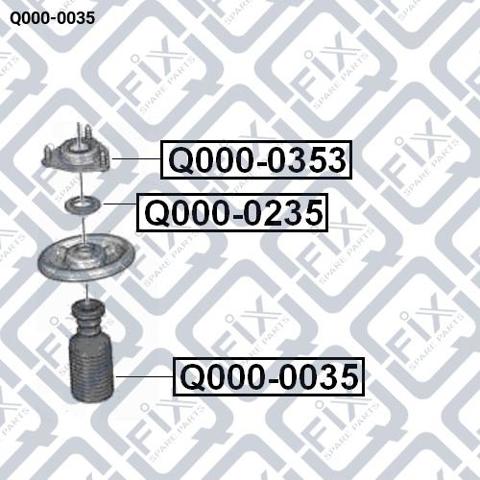 Відбійник + пильовик амортизатора переднього Q0000035 Q-FIX
