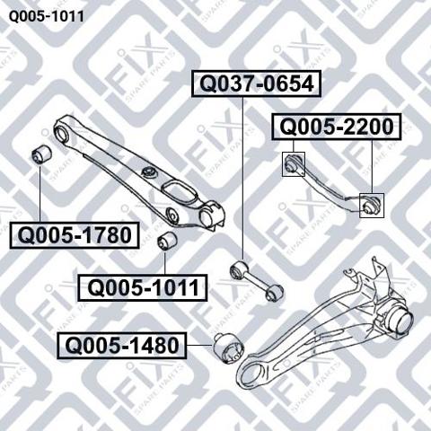 Сайлентблок заднього поперечного важеля, зовнішній Q0051011 Q-FIX