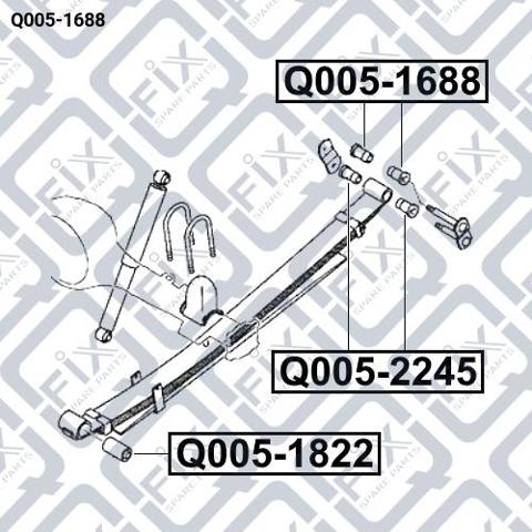 Сайлентблок сережки ресори Q0051688 Q-FIX