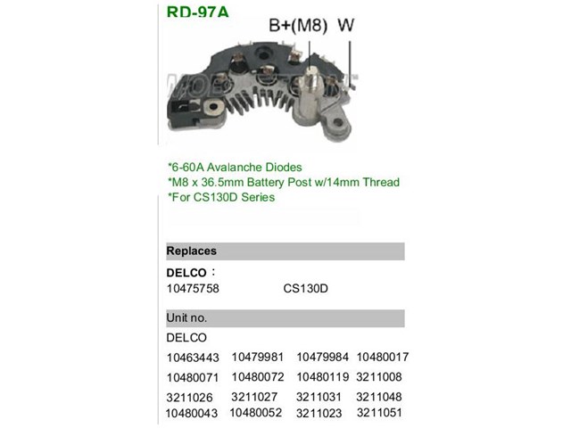 Діодний міст генератора RD-97A