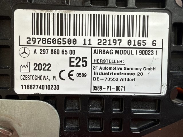 Подушка безпеки, водійська, AIRBAG, захисту колін A2978606500 MERCEDES