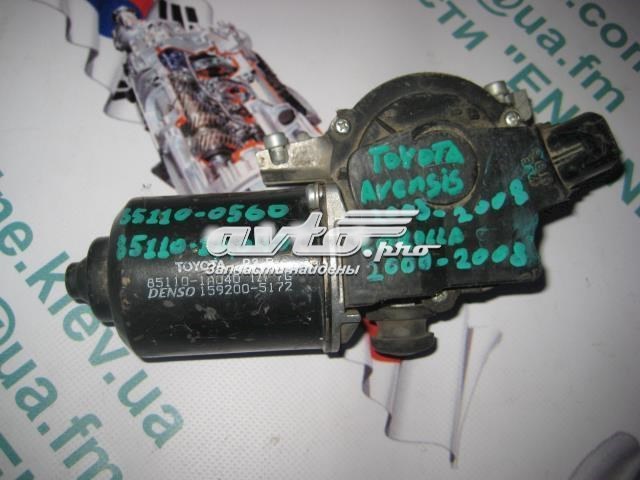 Мотор стеклоочистителя лобового стекла toyota avensis t25 corolla e12 851101A040