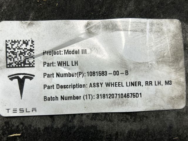 Підкрилок задній лівий 108158300B TESLA