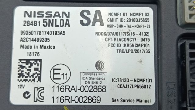 Блок управління комфорту 284B15NL0B NISSAN