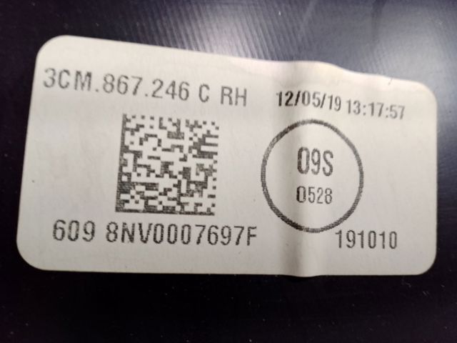 Обшивка стійки кузова внутрішня, задня права 3CM86724682V VAG