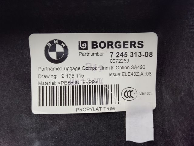 Облицювання багажного відсіку, ліве 7245313 BMW