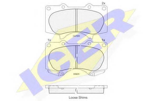 Передні гальмівні колодки 044650K360 TOYOTA