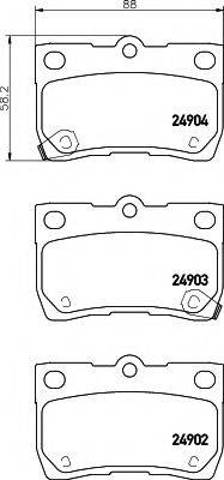 Задні дискові колодки 0446630210 TOYOTA