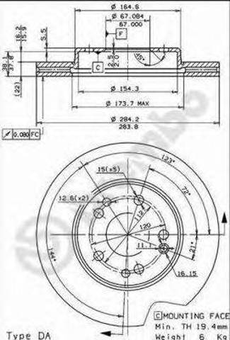 Гальмо дискове переднє 09486934 BREMBO