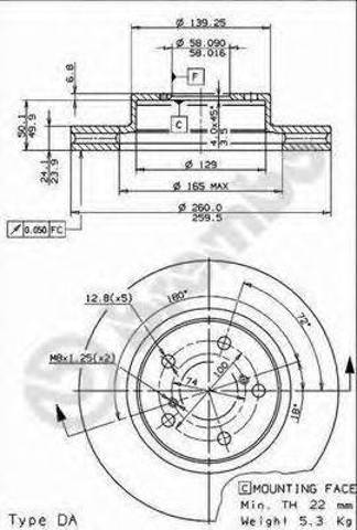 Гальмо дискове переднє 09567311 BREMBO