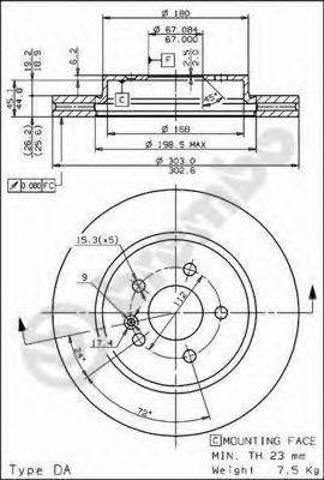 Диск гальмівний передній 09782311 BREMBO