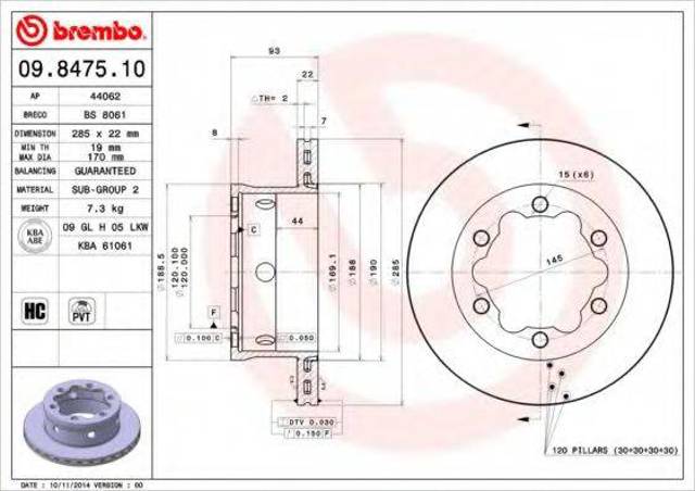 Дискові гальма 09847510 BREMBO