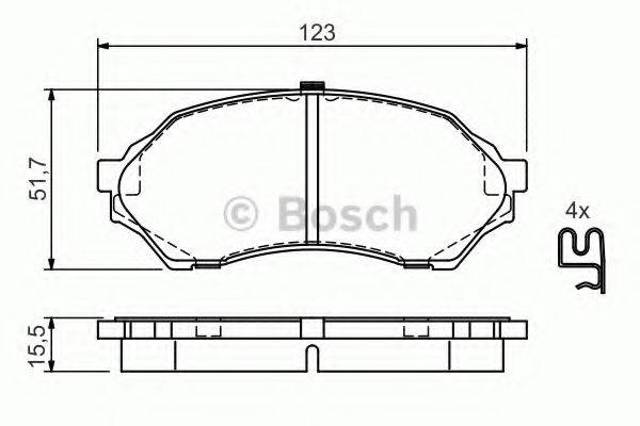 Передні гальмівні колодки 0986424610 BOSCH